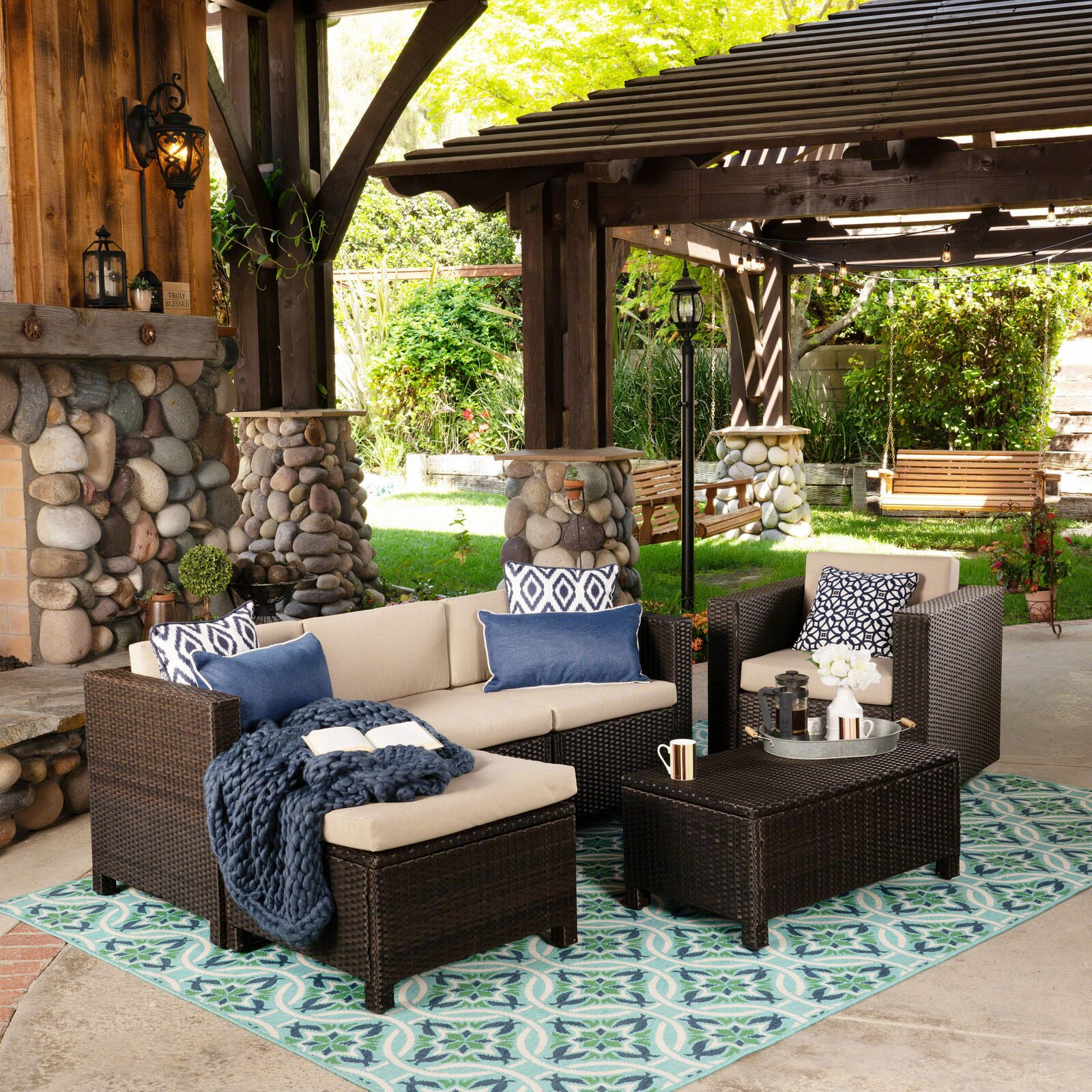 Latitude Run? Billie-Anne Metal 5 - Person Seating Group with Cushions & Reviews Latitude Run? Billie-Anne Metal 5 - Person Seating Group with Cushions & Reviews